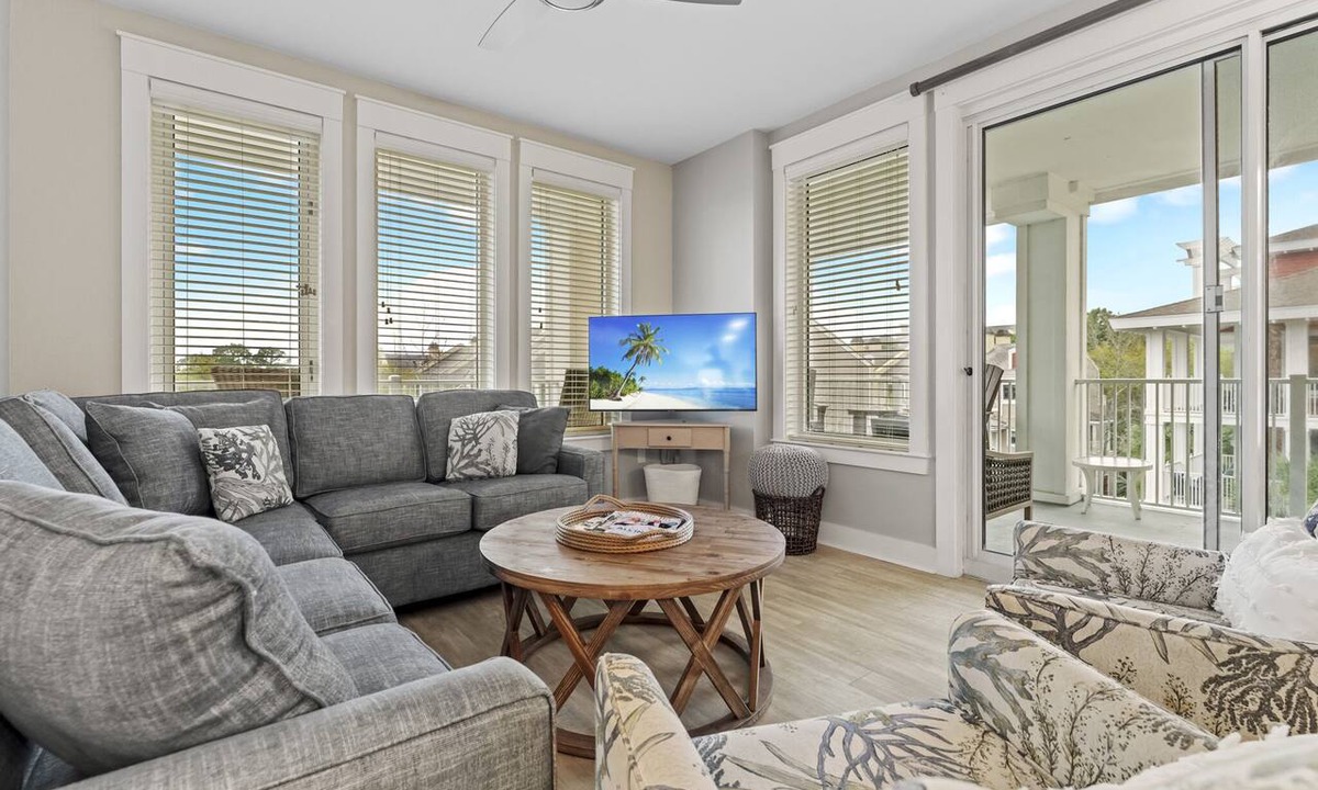 Baytowne Wharf Condo | Charming 2BR at Wharf! Beach, Tropical Pool + Hot Tub, Tram, Spacious Balcony