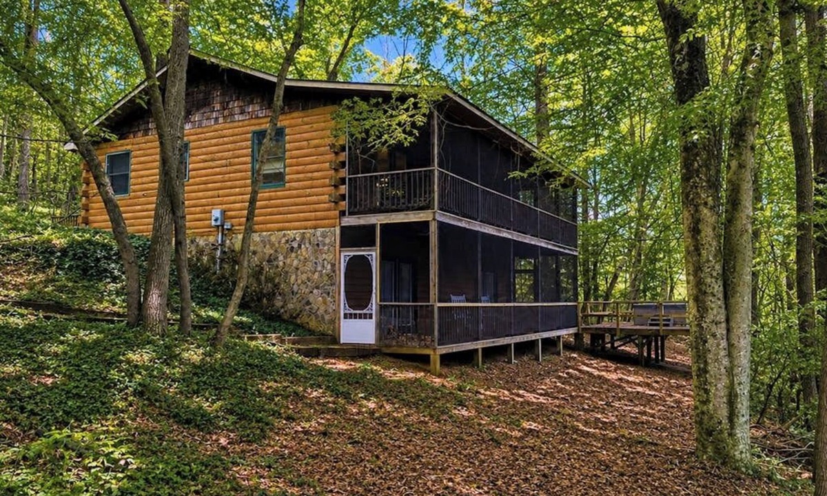 Rabun Gap Cabin | Charming Mountain Cabin with Screened Porches & Cozy Fireplace