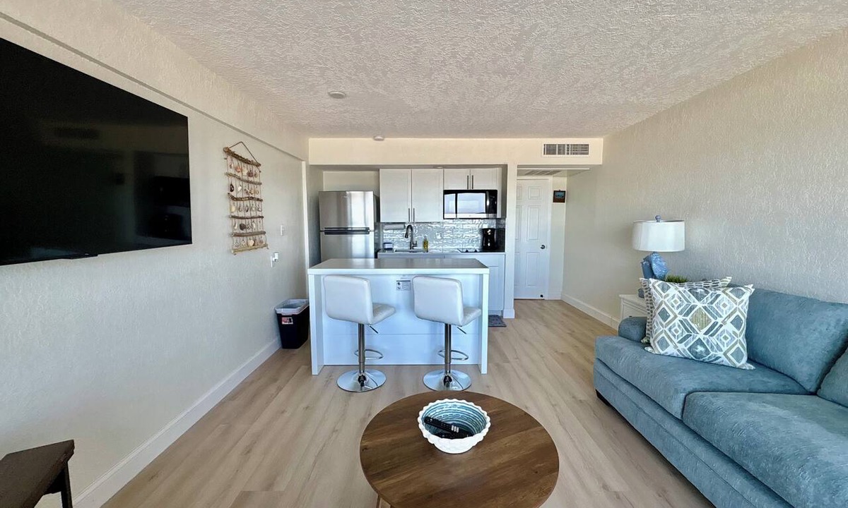 Surfside Historic District Apartment | Gorgeous Oceanfront Coastal Bliss 1 BR Apartment with Private Balcony & Pool