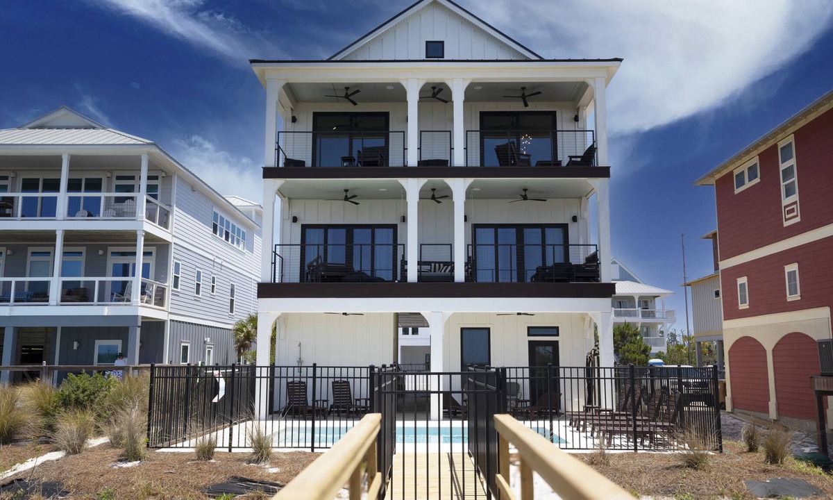 Cape San Blas House | New luxury North Cape gulf front, private pool, elevator, handicap suite