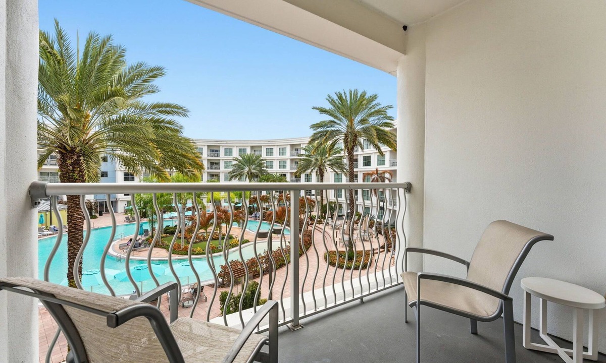 Celebration Apartment | Orlando Getaway with Pool View Balcony