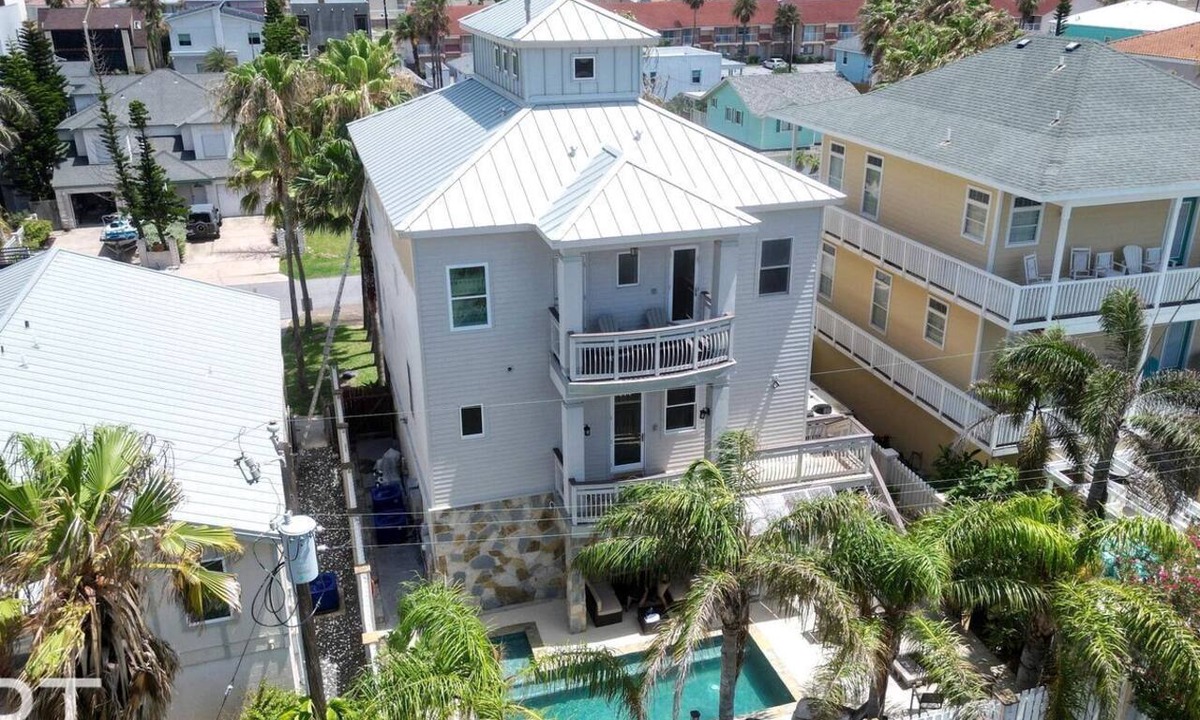 South Padre Island House | Padre Modern South Padre Island Group Rental with Pool and Fire Pit Near Beach TexasBeach House