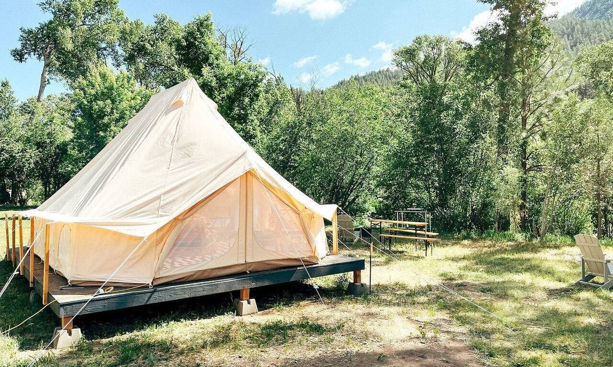 Canoncito RV Rental | Romantic Getaways near Santa Fe Forest in this Safari Tent Rental in New Mexico