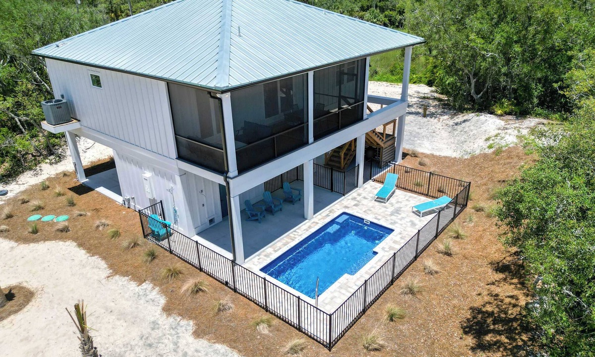 St. George Island House | St George Island Home with Private Pool, Pet Friendly (heated/cooled pool for a fee)