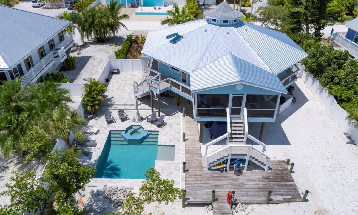 Palm Island House | The Water House - Unique Octagonal Island Home with Heated Pool and Private Dock!