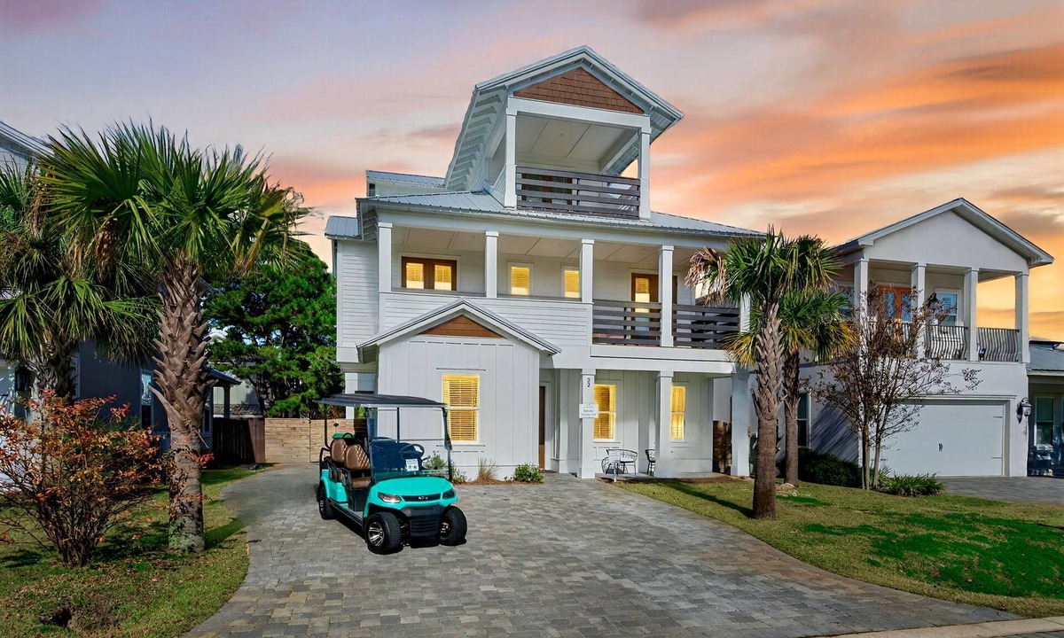Miramar Beach House | Vibe Out: Private beach steps away, Heated pool, Golfcart, Game room, Bunk rooms