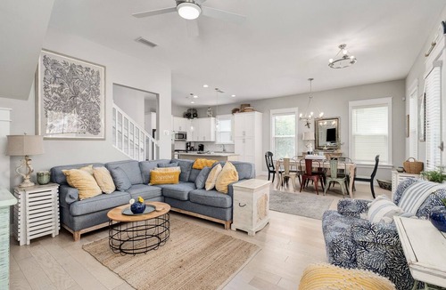 Dune Allen Beach House | Adorable home w/6 seat golf cart, pool & close to beach.