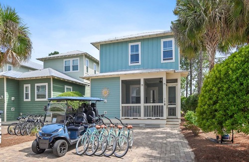 Santa Rosa Beach House | Beach Blessings | 4BR 30A | Sleeps 8 | 6 Seater Golf Cart + Bikes