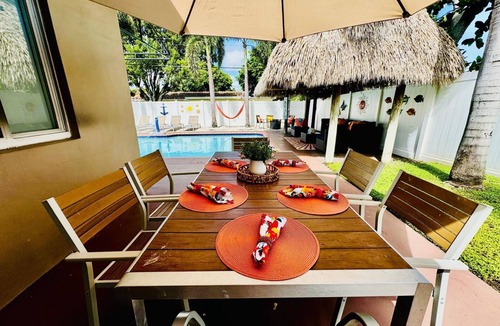 Beachway Estates House | Beach & Fun: Heated Pool, Tiki Hut, Fire Pit, Bikes