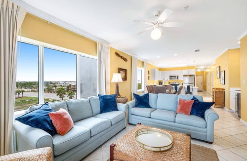 Orange Beach East Condo | Beachfront condo with Gulf front shared pool, private balcony, and grilling area