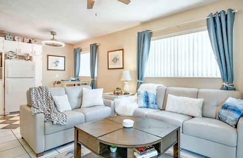 Port Canaveral Condo | Bottom Floor Corner Beach Condo w/Pool - Across Street From Beach