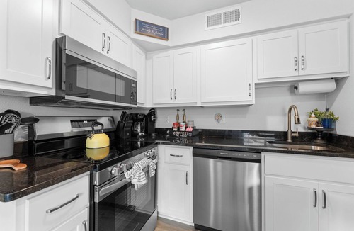 Downtown Branson Condo | Couples Retreat: No Stairs/Plush King Walk 2 Downtown Pet friendly