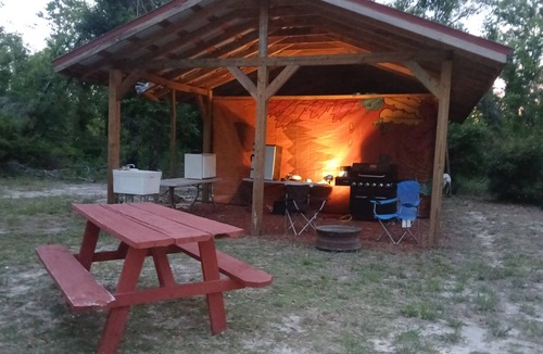 Mayo Cabin | Friendlys River Retreat private Rustic Camping Cabin sleeps 4+with tent camping