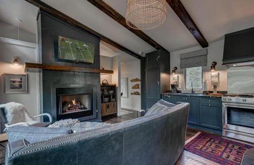 Cashes Valley House | La Pequena Pecos - Modern Rustic Tiny Home along the River! | fire pit
