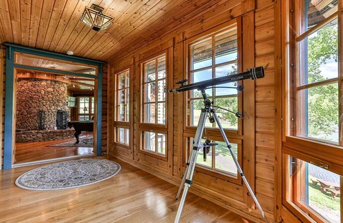 Ellijay Cabin | Lakefront Log Elegance: True Cabin with Hot Tub and Sauna Amidst Mountain Views