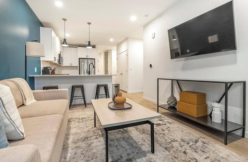 Civic Center Apartment | Landing | Chic 1BD, Rooftop Lounge, Gym