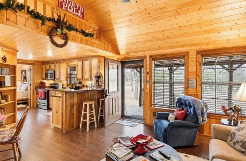 Ledbetter Cabin | Luxury Christmas Cabin Near Round Top- Reindeer Ranch Retreat -Designer Favorite