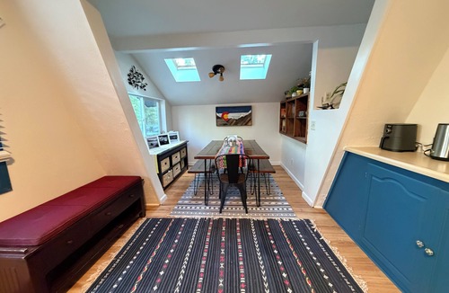 Evergreen Cabin | Mountain Bliss is a quiet mountain retreat, sleeps 6, hot tub, pet friendly