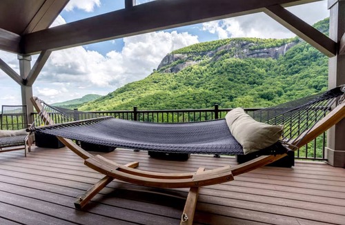 Chimney Rock House | Mountain Hideaway with Waterfall Views & Relaxing Hammocks in Chimney Rock, North Carolina