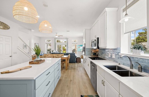 Crystal Beach House | New! Private Pool - Block to Beach - Golf Cart - Fully Updated - Pet Friendly