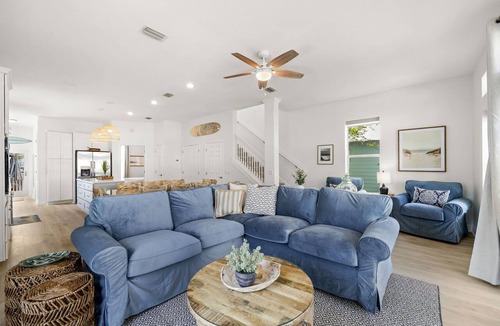 Crystal Beach House | New! Private Pool - Block to Beach - Golf Cart - Fully Updated - Pet Friendly