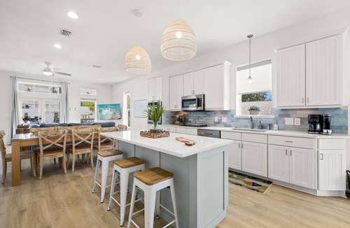 Crystal Beach House | New! Private Pool - Block to Beach - Golf Cart - Fully Updated - Pet Friendly
