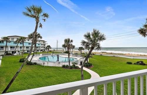Flagler Beach Condo | Ocean Front-Large Outdoor Patio-Ocean View Balcony