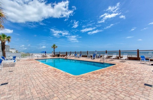 Bostwick Park Condo | Oceanview Studio, 2 Pools, Beach, Game Room, Patio
