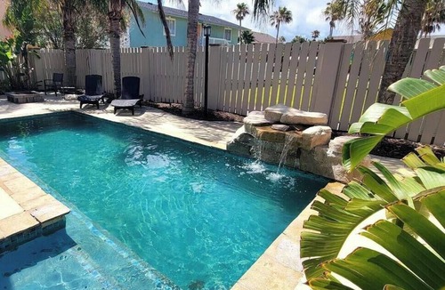 South Padre Island House | Padre Modern South Padre Island Group Rental with Pool and Fire Pit Near Beach TexasBeach House