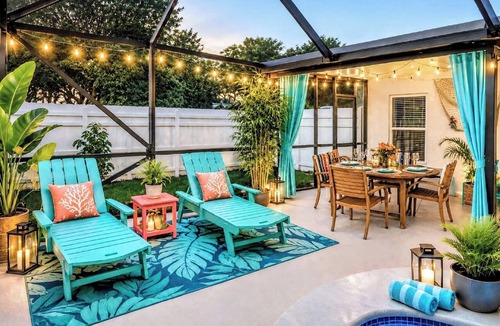 Vero Beach House | Private Resort Retreat Heated Pool, Spa & Tiki Bar Pets ok Beaches nearby