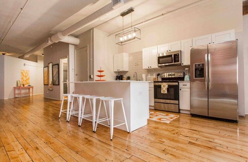 River Market Apartment | Retro River Market Loft Walkable Street Car Access