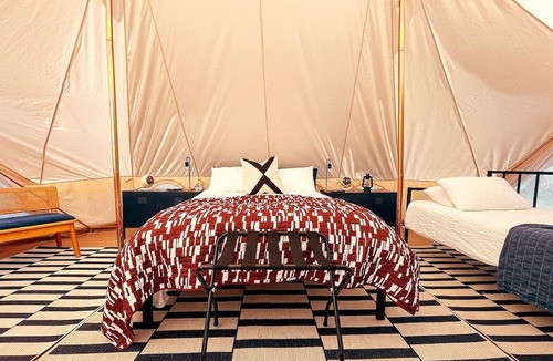 Canoncito RV Rental | Romantic Getaways near Santa Fe Forest in this Safari Tent Rental in New Mexico