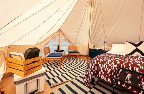 Canoncito RV Rental | Romantic Getaways near Santa Fe Forest in this Safari Tent Rental in New Mexico