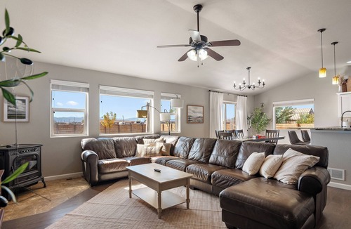 Pueblo West House | Spacious 3BR Home Sleeps 10 with Firepit & Game Rm