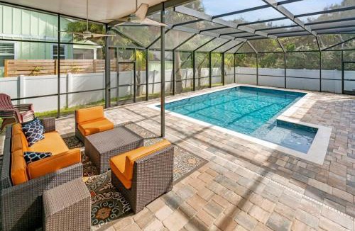 Vilano Beach House | Sparkling Blue Pool Home! Walk to Beach, Publix