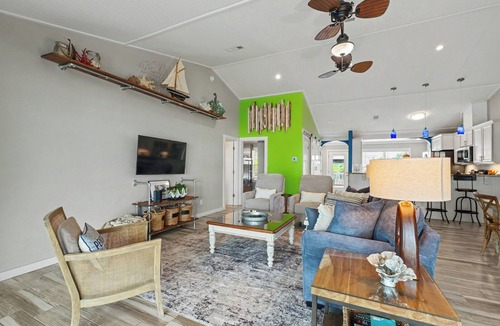 Villa Segunda House | Tranquil covered deck with Gulf views, private pool and easy beach access.