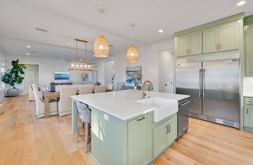 Dune Allen Beach House | Walk to Beach Retreat Pool Golf Cart Bicycles & Water Views