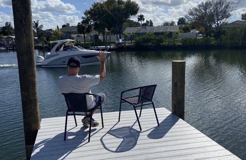 Apollo Beach Condo | Waterfront condo, gated, dock, lanai, newly remodeled, single story.