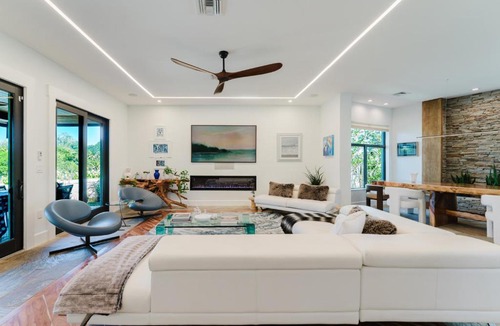 Lake Worth Villa | Waterfront Luxury Pool Gym I Spa I Smart Home