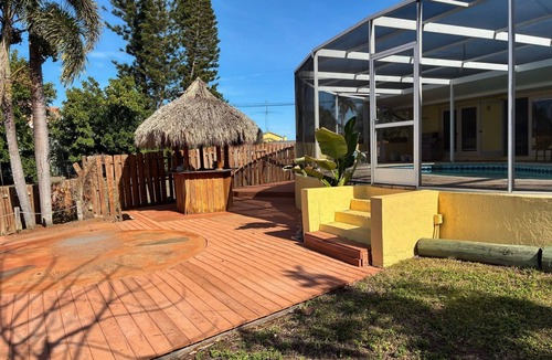 Memphis House | Waterfront Palmetto Home with Pool, Tiki Bar & Gulf Access