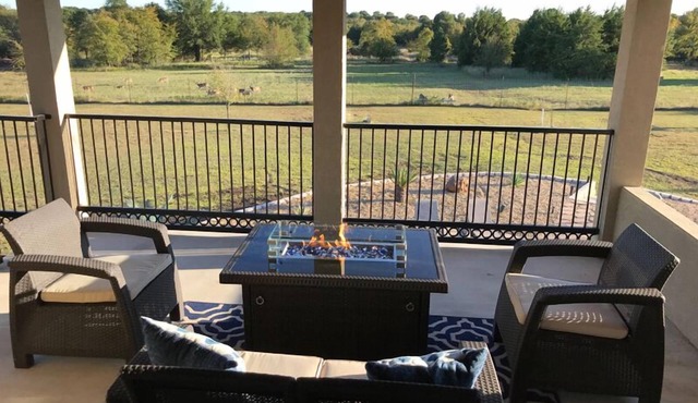 1 queen bed with private bathroom overlooking heated pool.