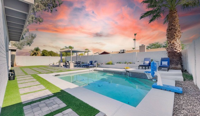 4BR Phoenix Home w Private Pool, Game Room + Fenced Yard.