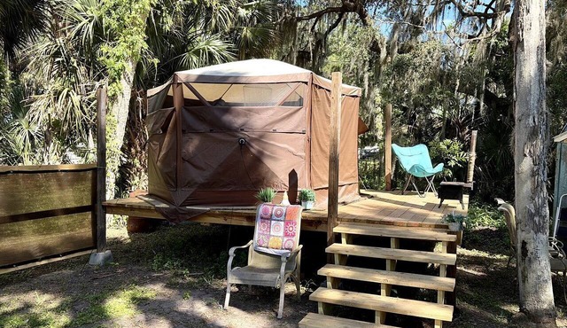 Boho Waterside Glamping Tent for a Florida Getaway