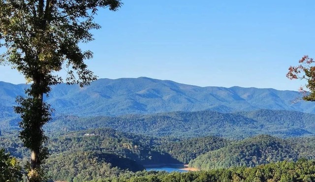 Breathtaking Panoramic Skyline Mountain Top View Cabin