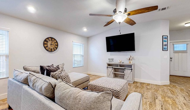 Brightly updated home near the sound with large patio, chef's kitchen, & W/D