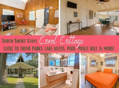 Cottage-Pvt lake & pool access Near Disney wporch