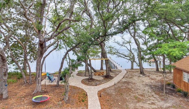 Cozy Bayfront Log Cabin! Fishing Pier, Swim Dock!