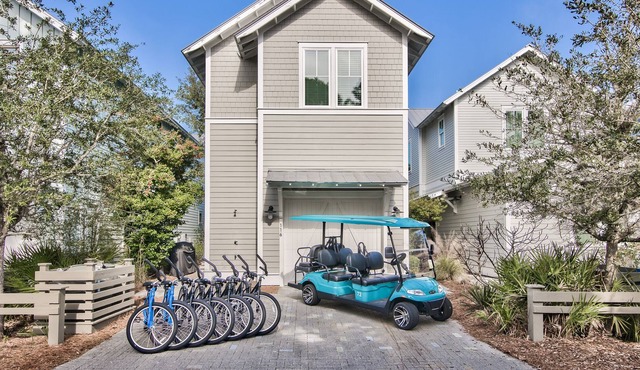 Golf Cart & 7 Bikes! Access 4 WaterColor Pools, Beach Club & Camp Watercolor! - Blessed Beaches 30A