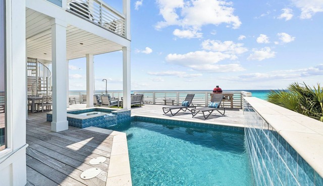 Gulf-Front Luxury w/Private Pool, Hot Tub, Loft Game Room, & Direct Beach Access