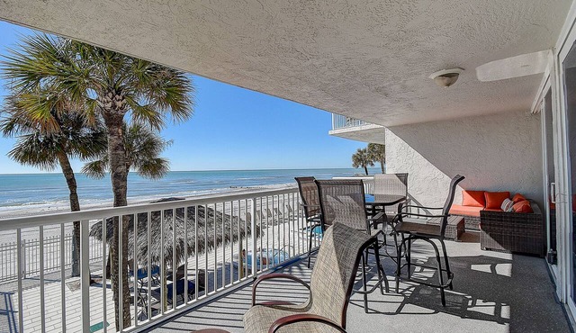 Gulf Front Sunsets From the Balcony of This 3 BD/2 BA condo!